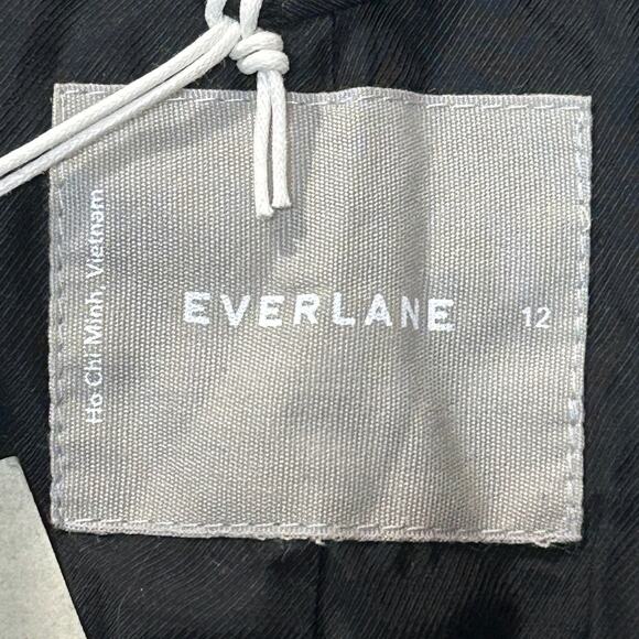 Everlane The Italian ReWool Cocoon Coat Heathered Black Women 12 NWT Button - Picture 2 of 11